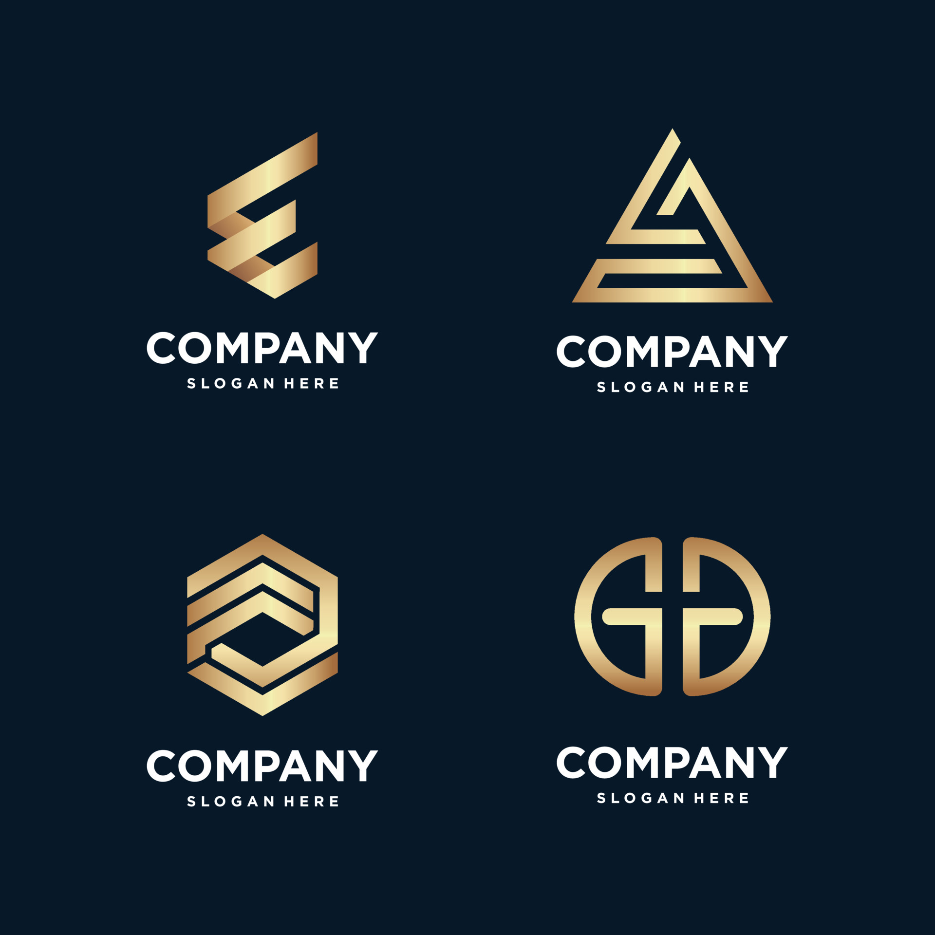 Golden logo collection with modern abstract style Premium Vector ...