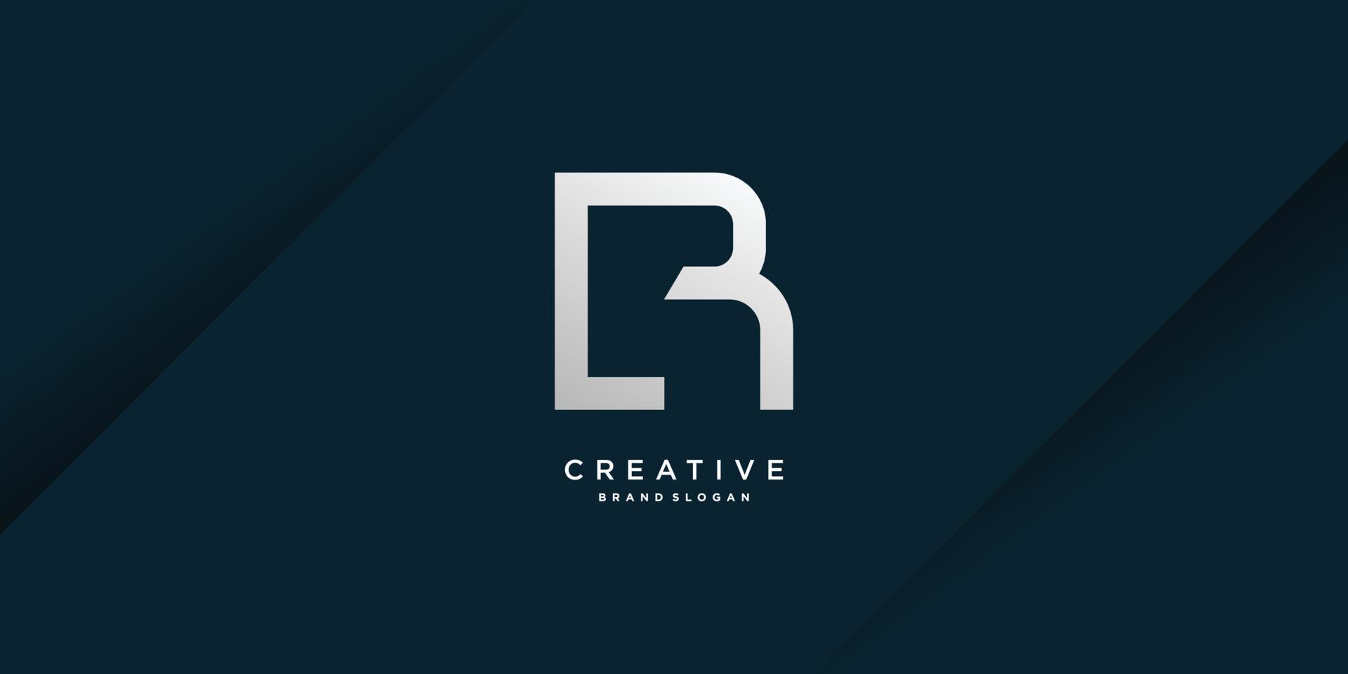 Monogram letter R logo with modern bold concept for initial or company Part 3 vector