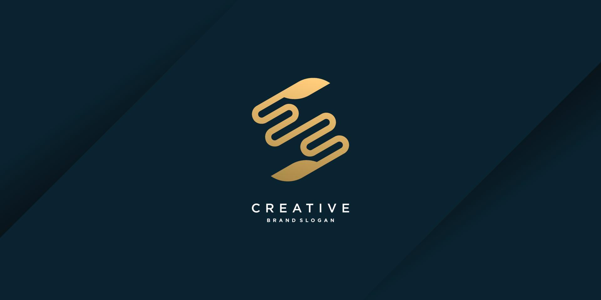 Letter S logo with modern unique golden concept for initial or company Part 6 vector