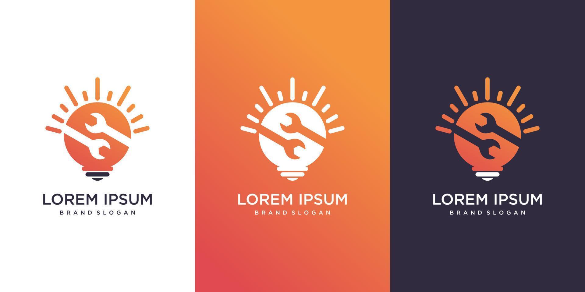 Smart idea logo template with modern concept Premium Vector