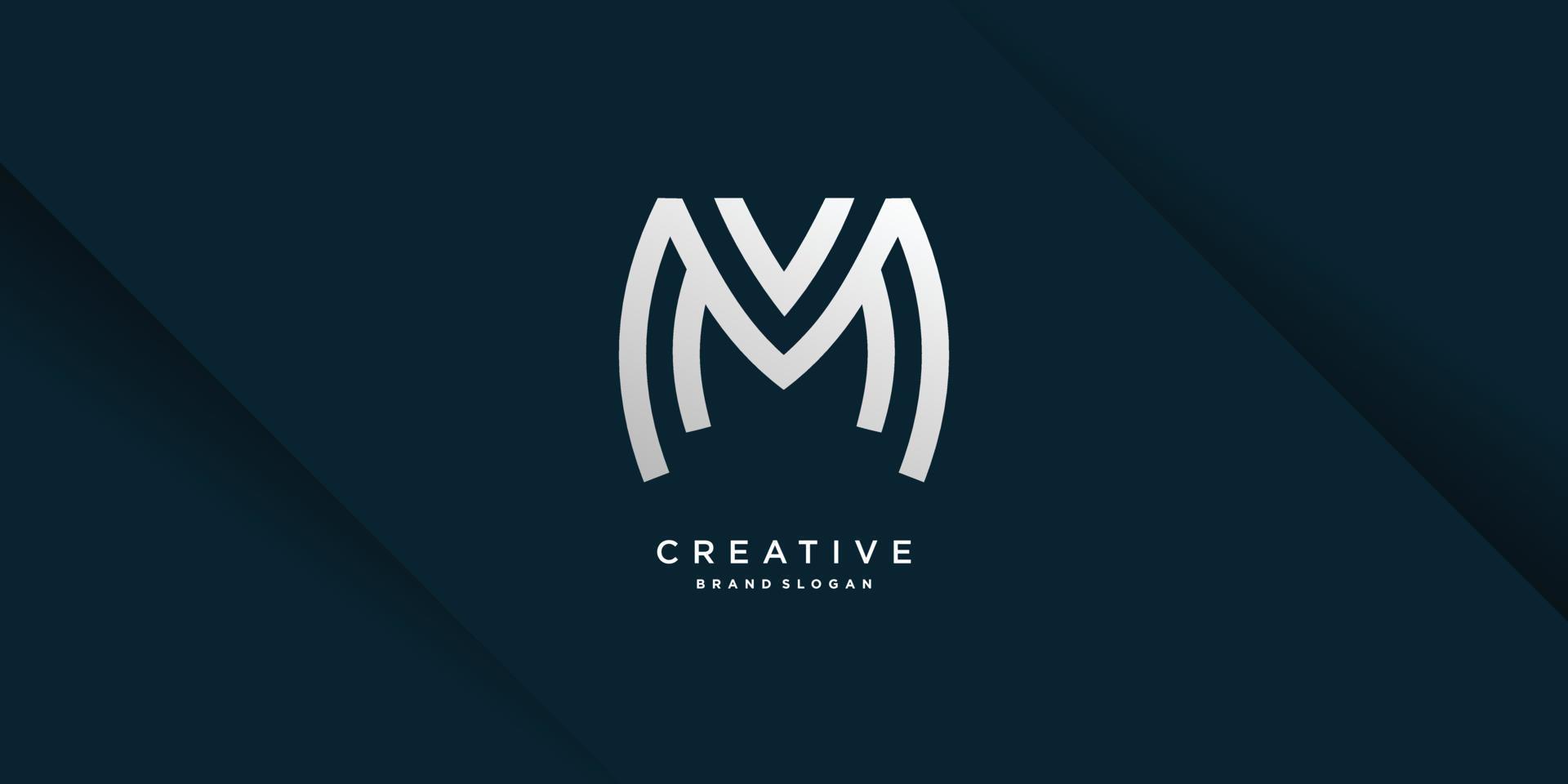 Monogram letter M logo with modern cool creative concept for initial or company Part 11 vector