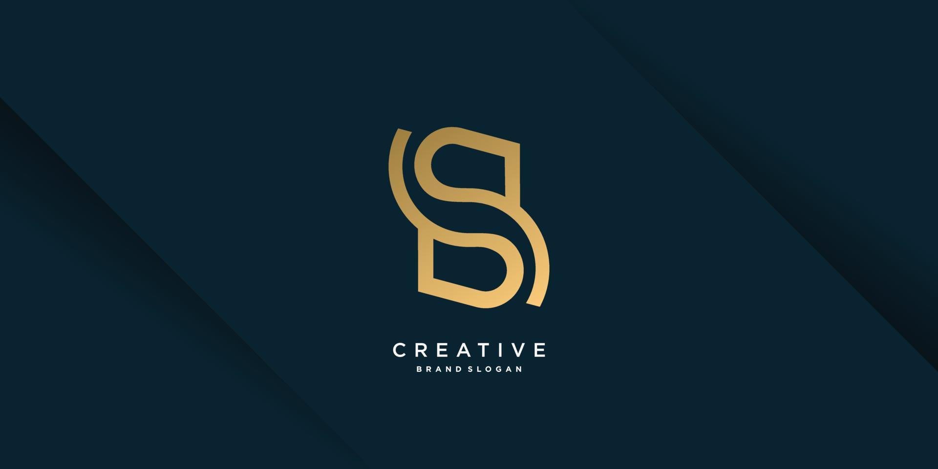 Letter S logo with modern unique golden concept for initial or company Part 13 vector