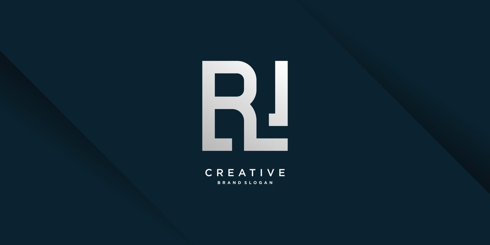 Monogram letter R logo with modern bold concept for initial or company Part 7 vector