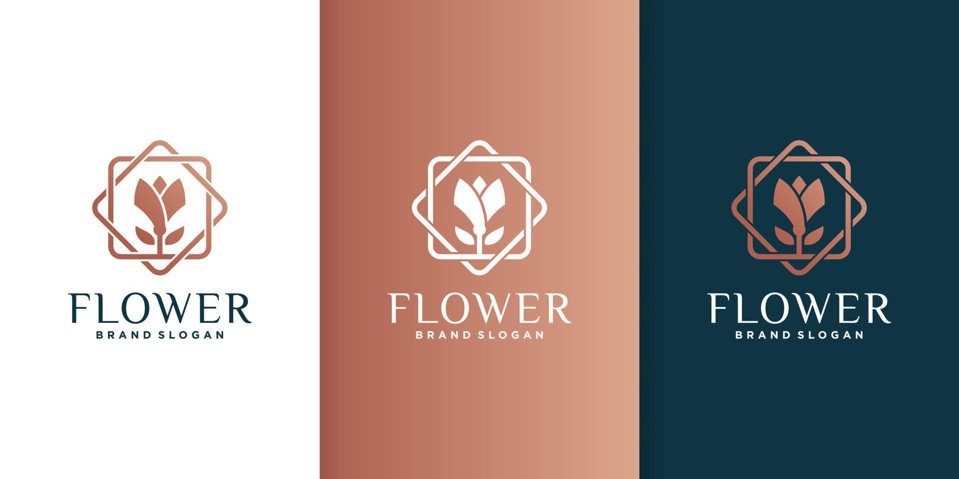 plantilla de logotipo de flor con concepto único para vector premium empresarial