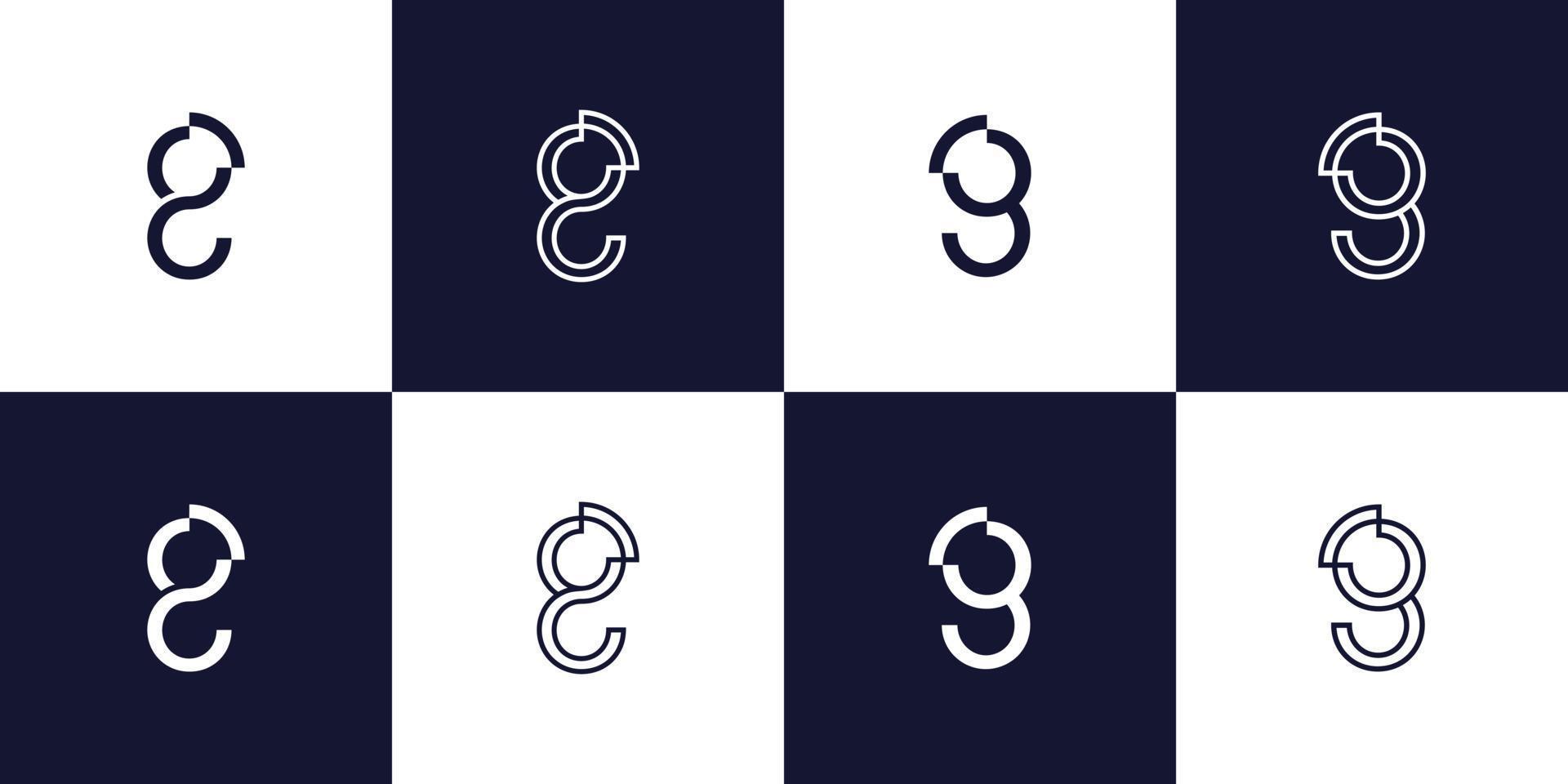 Monogram letter G logo template Premium Vector
