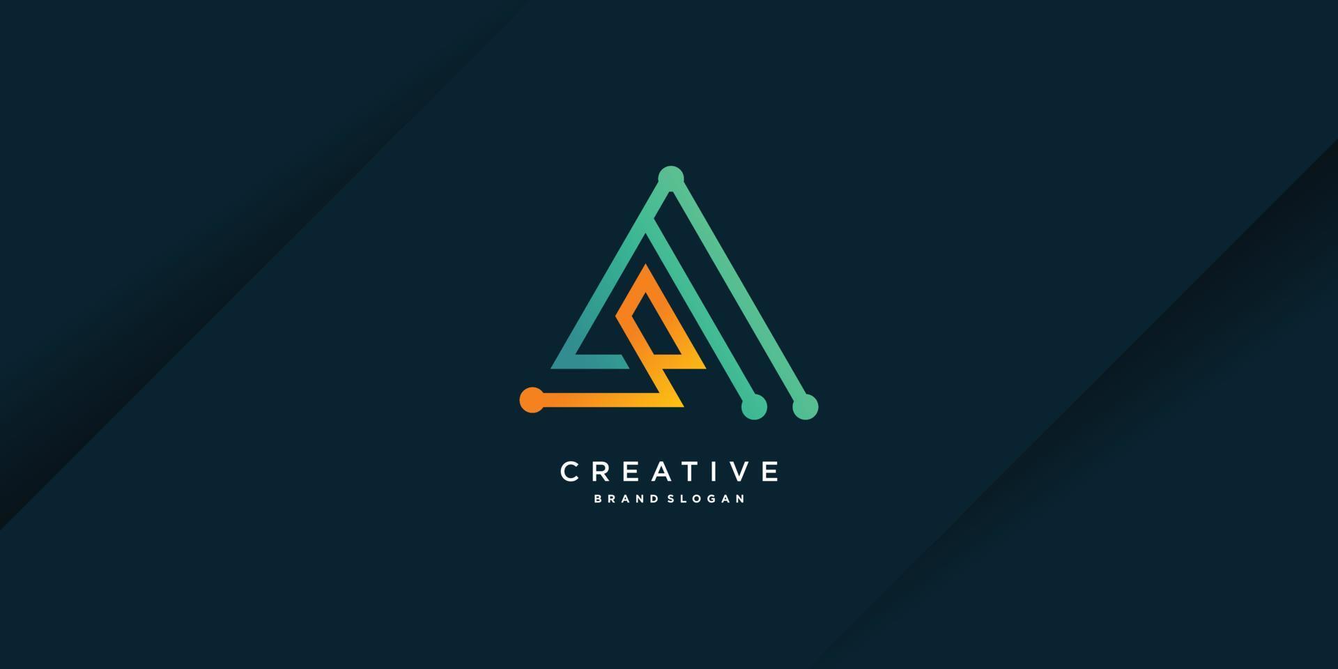 Creative logo technology with triangle shape Premium Vector Part 7