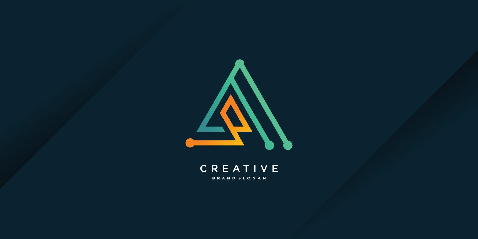 tecnología de logotipo creativo con forma de triángulo premium vector parte 7