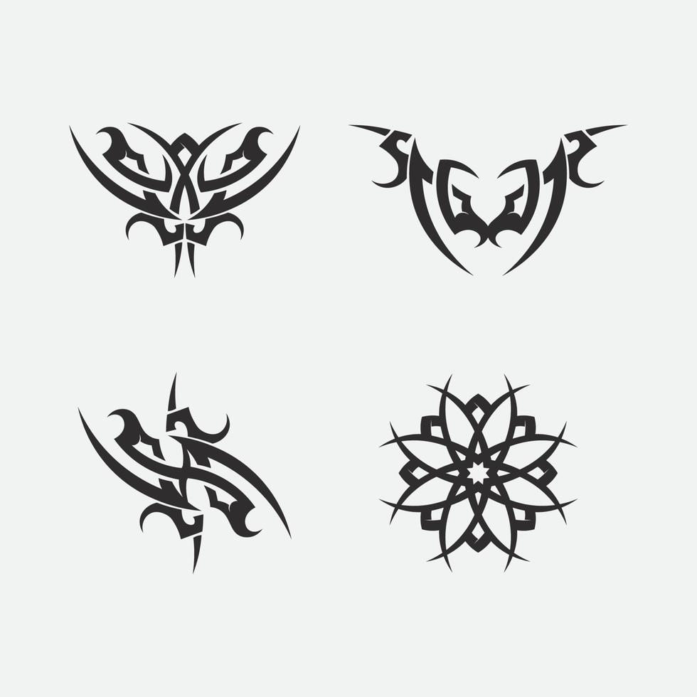 tribal, classic , black, ethnic tattoo icon vector illustration design logo