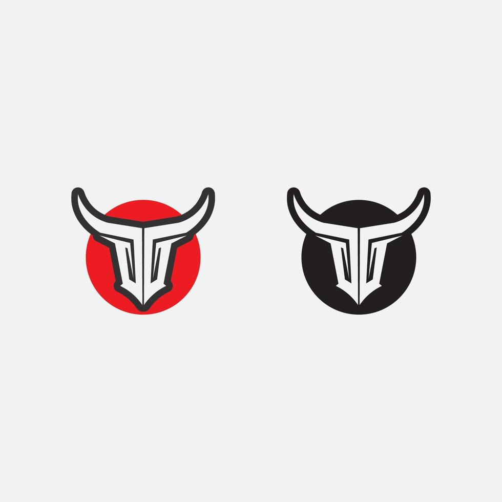 conjunto de cabeza de búfalo de toro vector de diseño de logotipo de mascota animal de vaca para deporte cuerno búfalo animal mamíferos cabeza logotipo matador salvaje