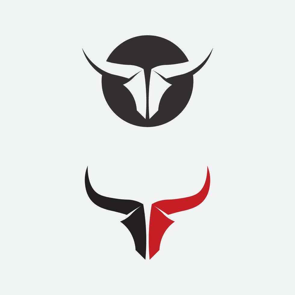 cabeza de toro y búfalo vaca animal mascota diseño de logotipo vector para deporte cuerno búfalo animal mamíferos cabeza logo salvaje matador