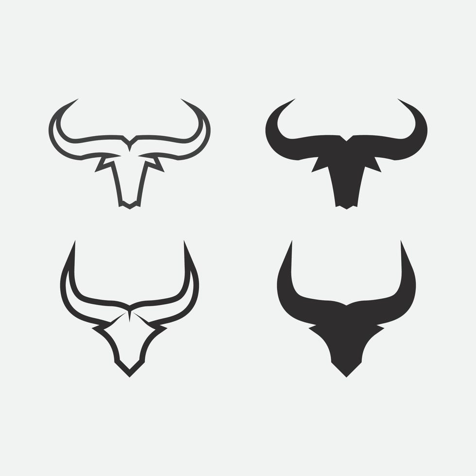 Bull and buffalo head cow animal  mascot logo design vector for sport horn buffalo animal mammals head logo wild matador