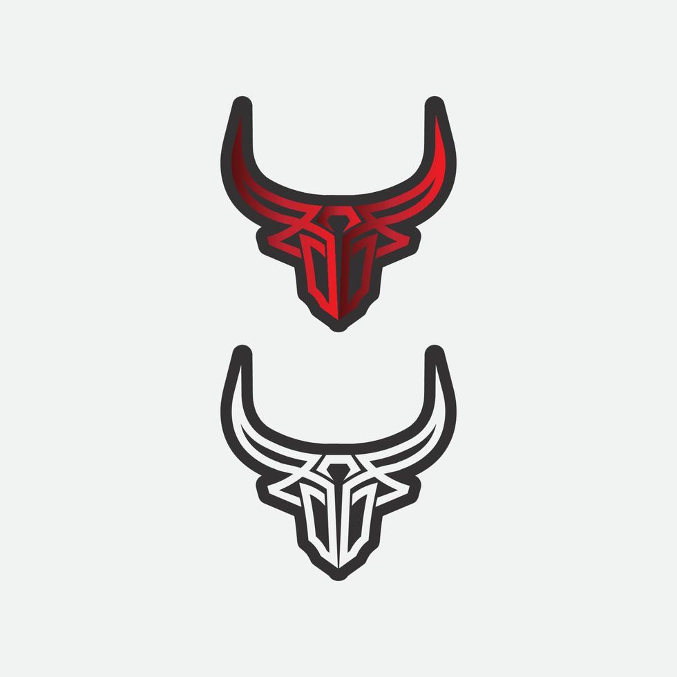 cabeza de toro y búfalo vaca animal mascota diseño de logotipo vector para deporte cuerno búfalo animal mamíferos cabeza logo salvaje matador