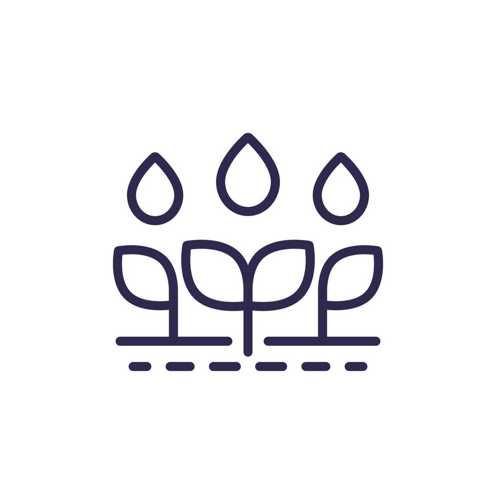 irrigation, watering crops line icon vector