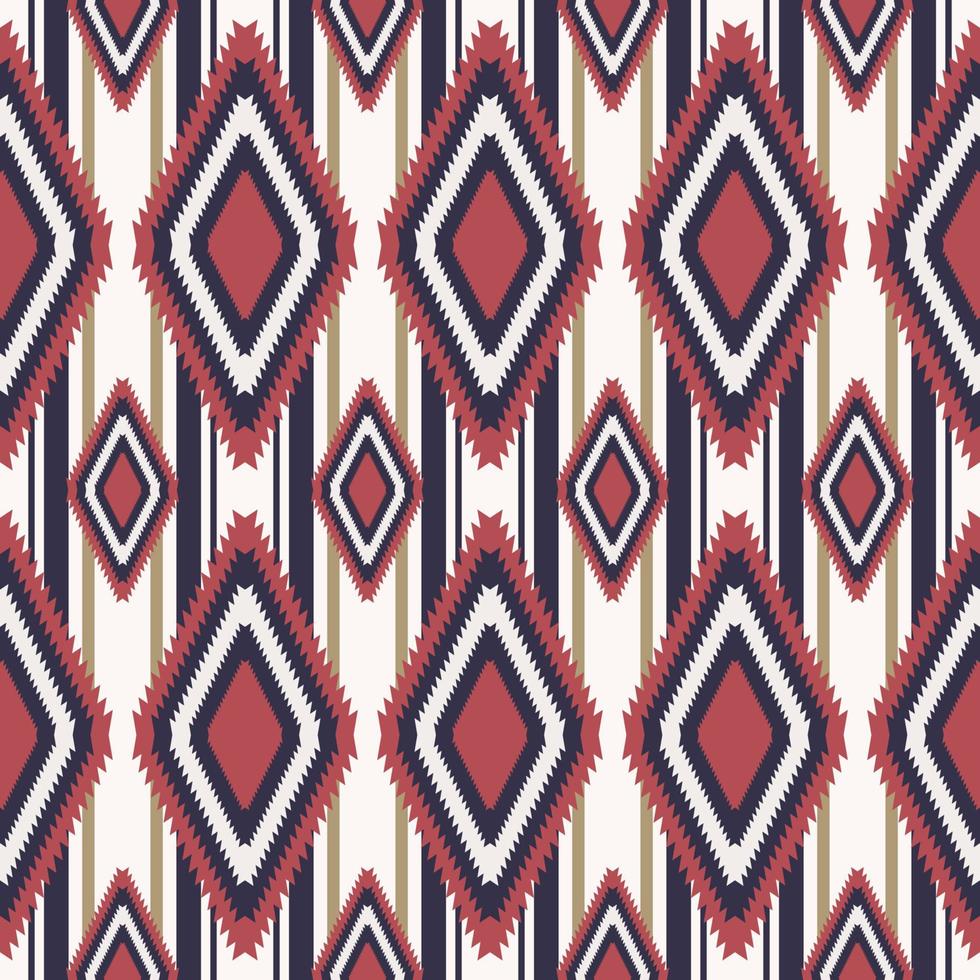 Contemporary color aztec geometric rhombus shape with line stripes seamless pattern background. Use for fabric, textile, interior decoration elements, wrapping. vector