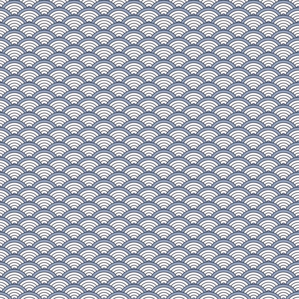 Blue and white color Japanese traditional geometric circle shape overlapping seamless pattern background. Use for fabric, textile, cover, wrapping, decoration elements. vector