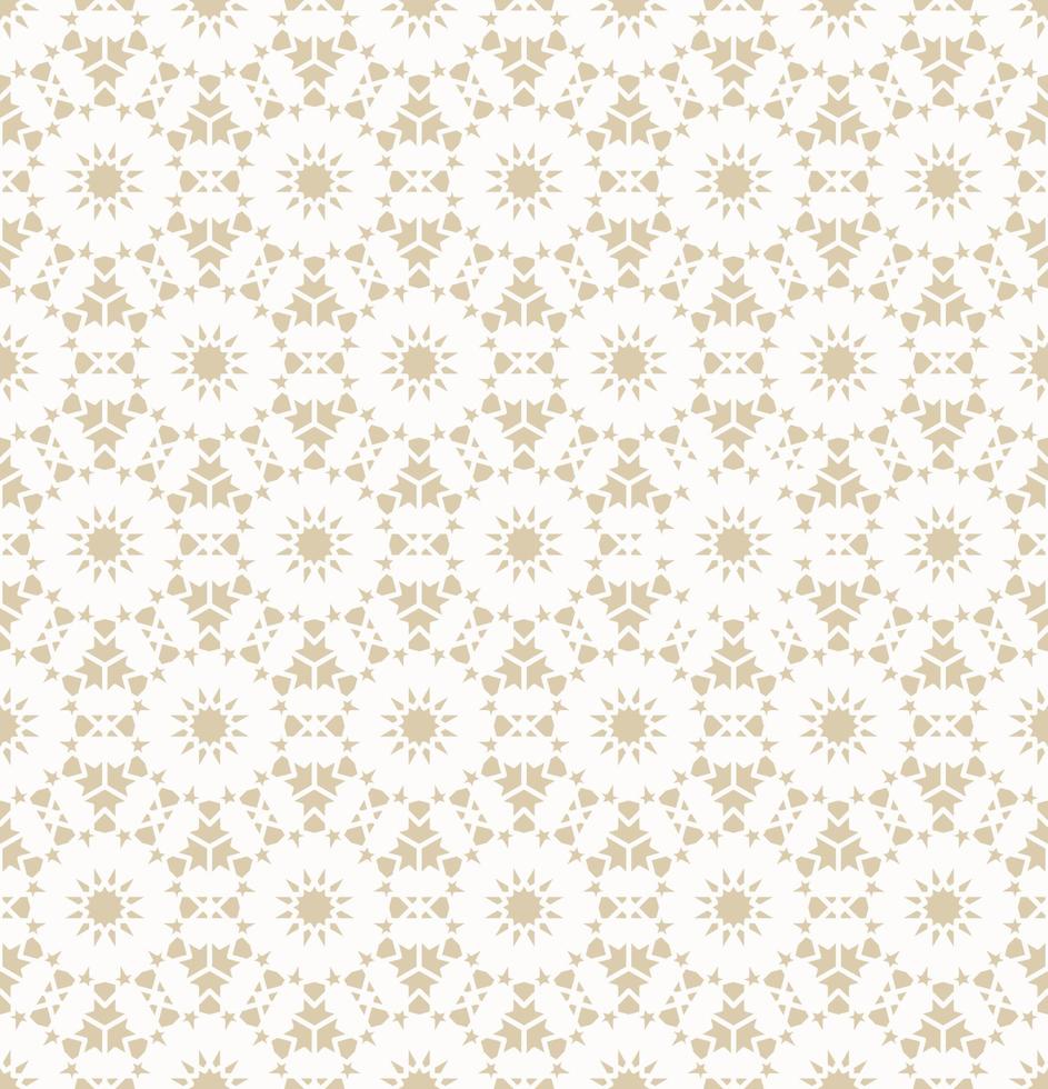 Small geometric shape in circle star grid seamless pattern yellow gold color background. Use for fabric, textile, interior decoration elements, wrapping. vector