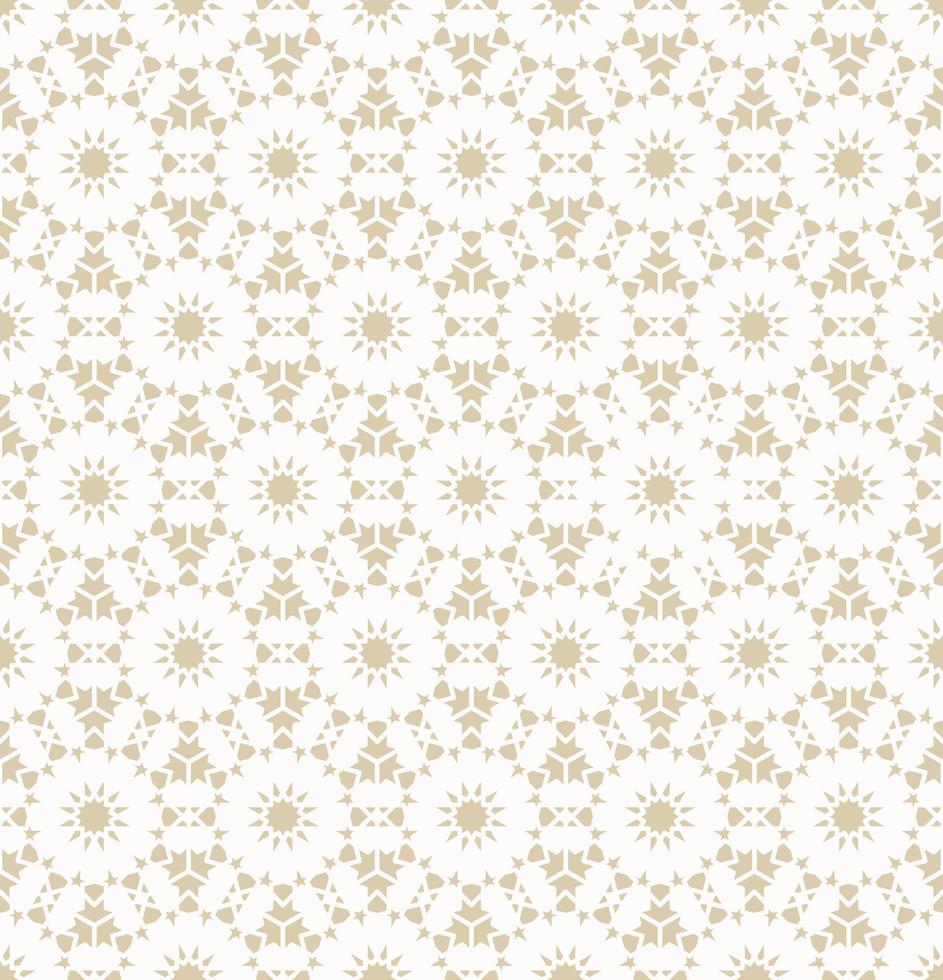 Small geometric shape in circle star grid seamless pattern yellow gold color background. Use for fabric, textile, interior decoration elements, wrapping. vector