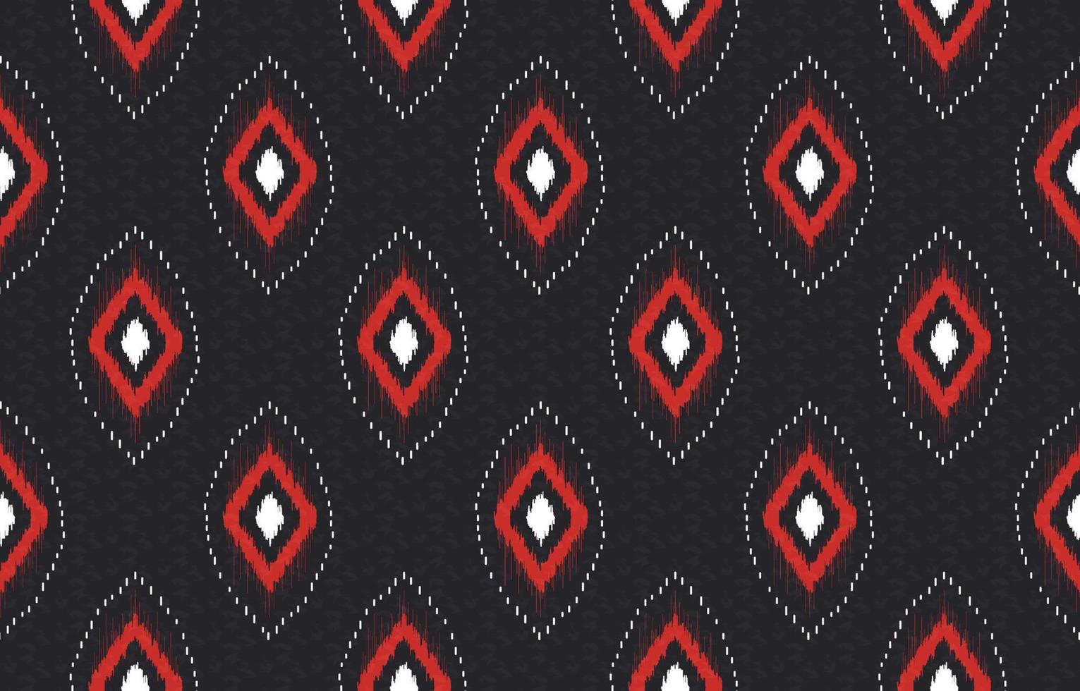Ikat geometric shape seamless pattern with dark blue texture background. Use for fabric, textile, decoration elements. vector