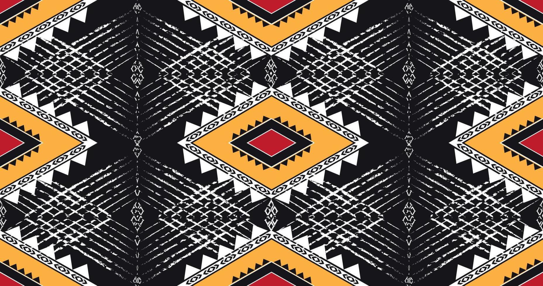 Ikat geometric shape seamless pattern background. Use for fabric, textile, decoration elements. vector