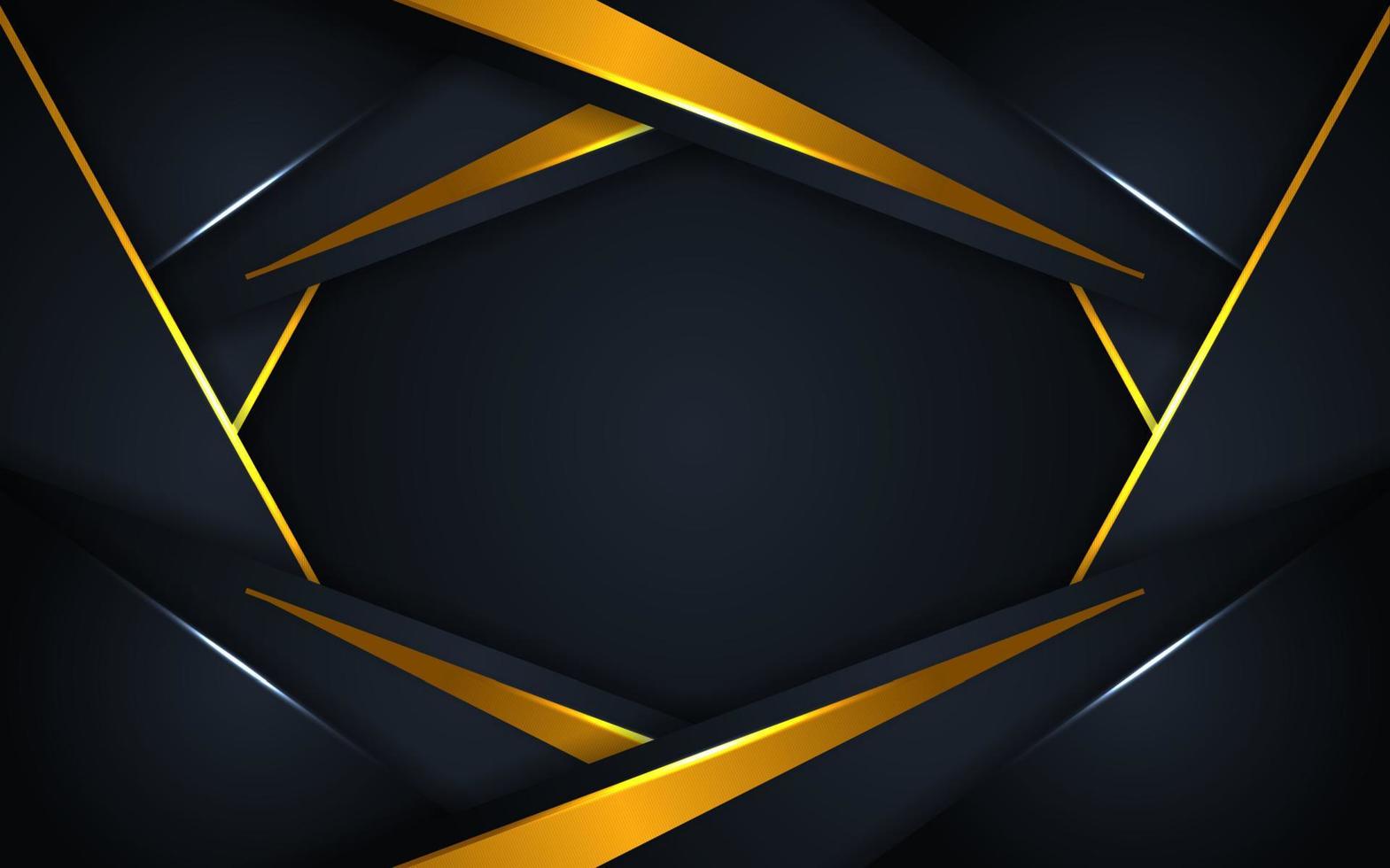 luxurious dark background with golden lines vector