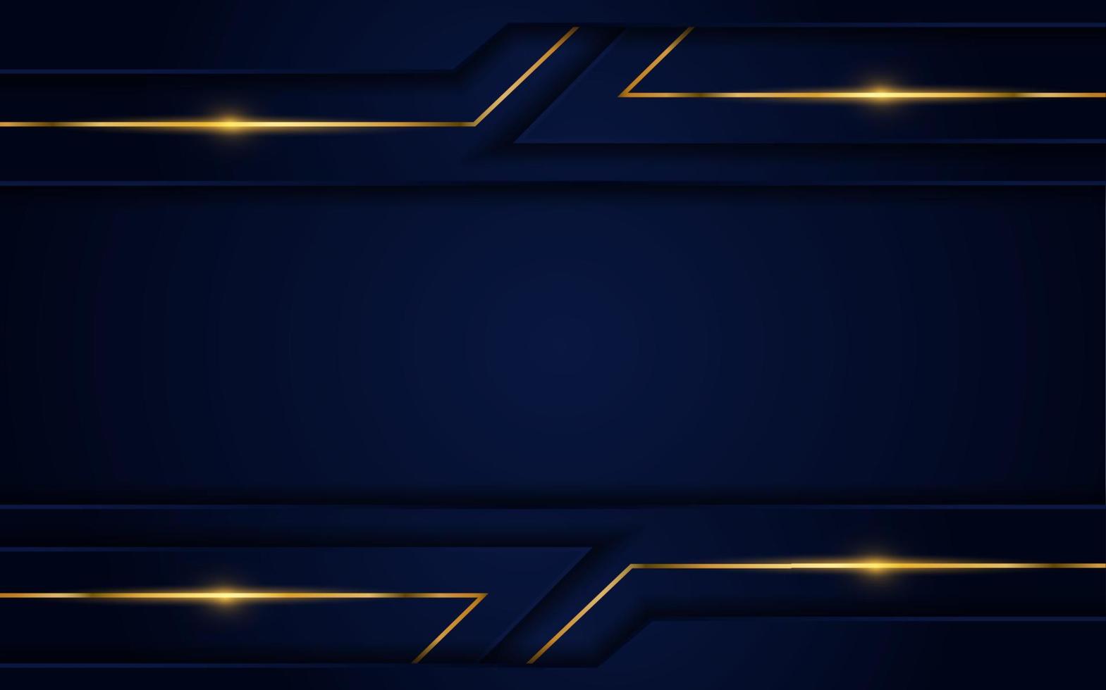 Modern dark blue background with golden lines element. vector