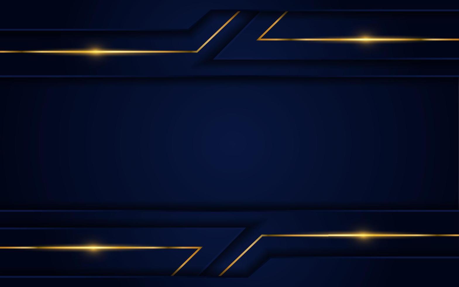 Modern dark blue background with golden lines element. vector