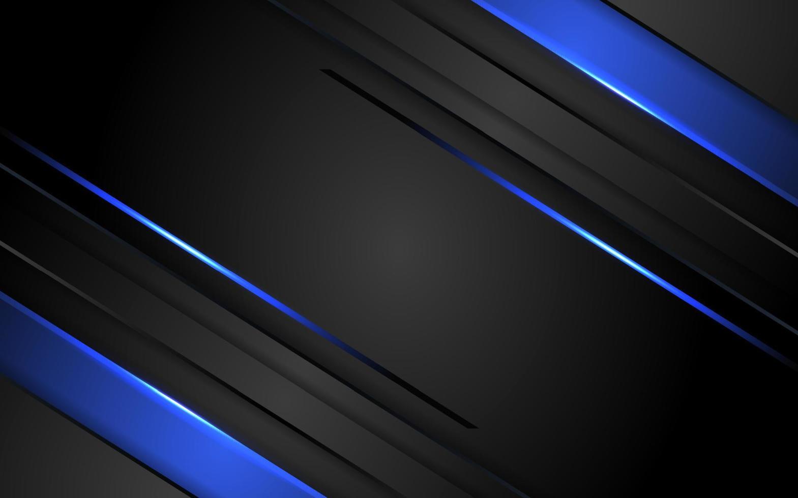 Abstract dark background with blue neon glowing vector
