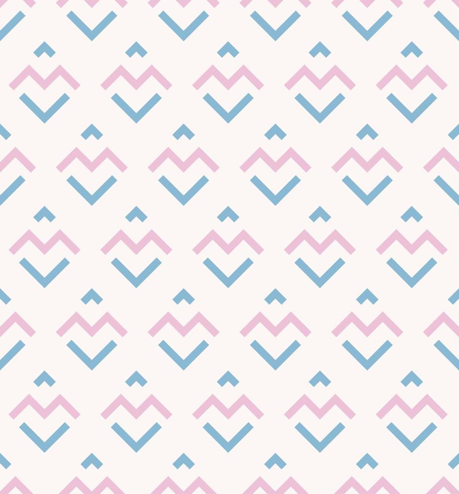 Abstract modern small square geometric shape from line pattern with blue pink feminine color seamless background. Use for fabric, textile, cover, decoration elements, wrapping. vector