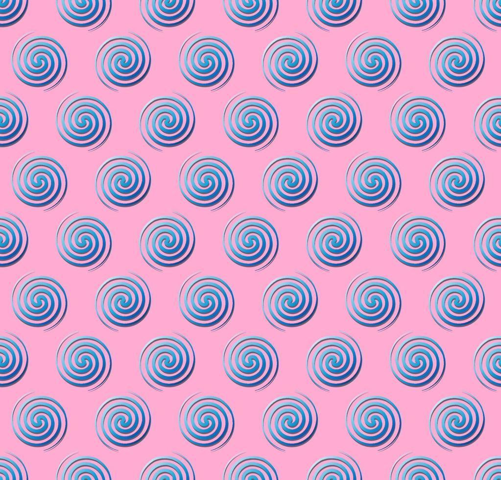 Geometric circle spiral grid seamless background. Trendy pop art collage psychedelic pattern vaporwave neon color style. Use for template, cover, wrapping, decoration elements. vector