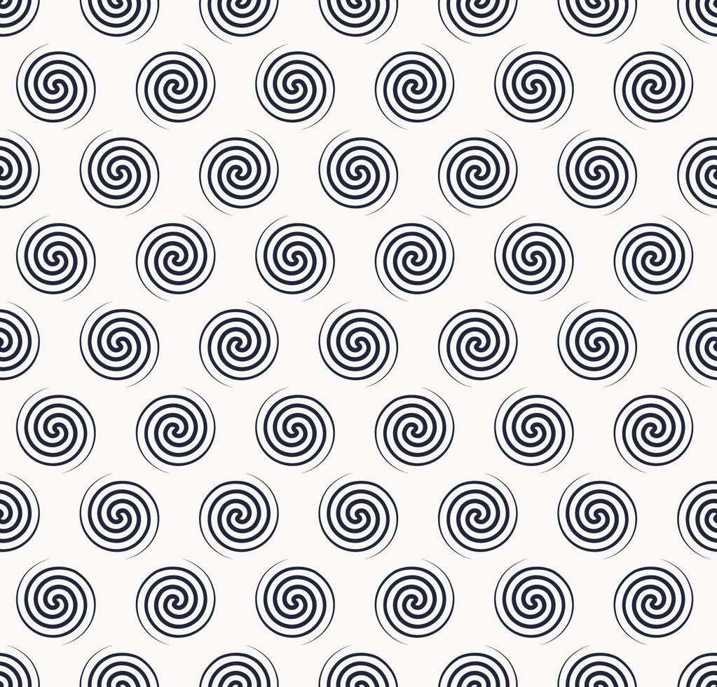 Small blue spiral geometric seamless pattern on white background. Use for fabric, textile, cover, wrapping, decoration elements. vector