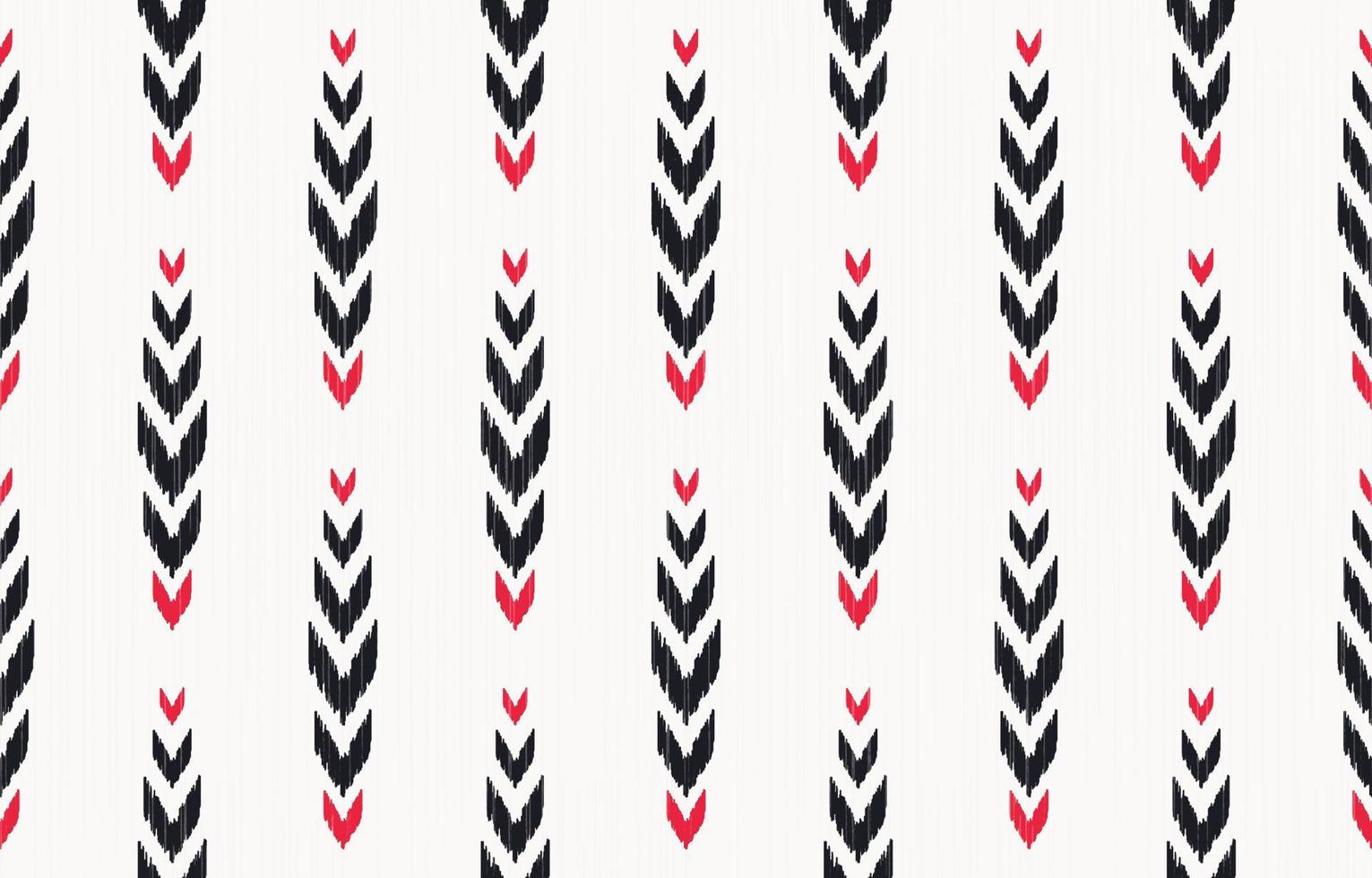 Ikat chevron in herringbone blue and red color shape seamless pattern with line texture on white cream background. Use for fabric, textile, decoration elements. vector