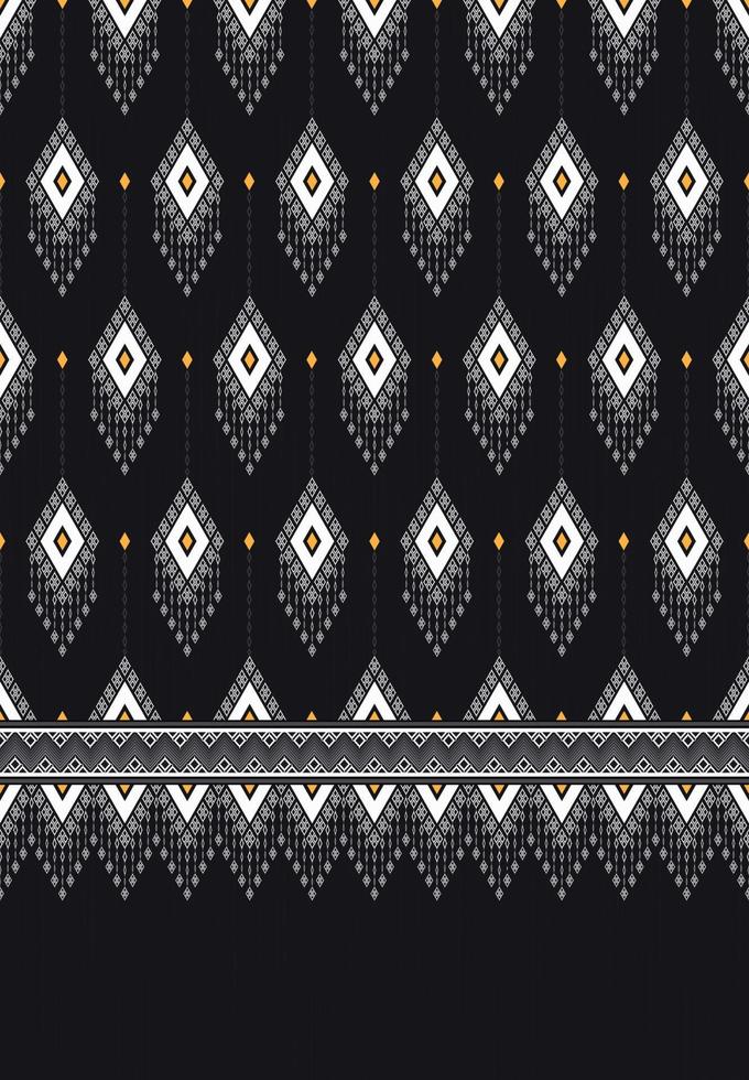 Vertical ikat geometric shape seamless pattern with line texture background. Use for fabric, textile, decoration elements. vector