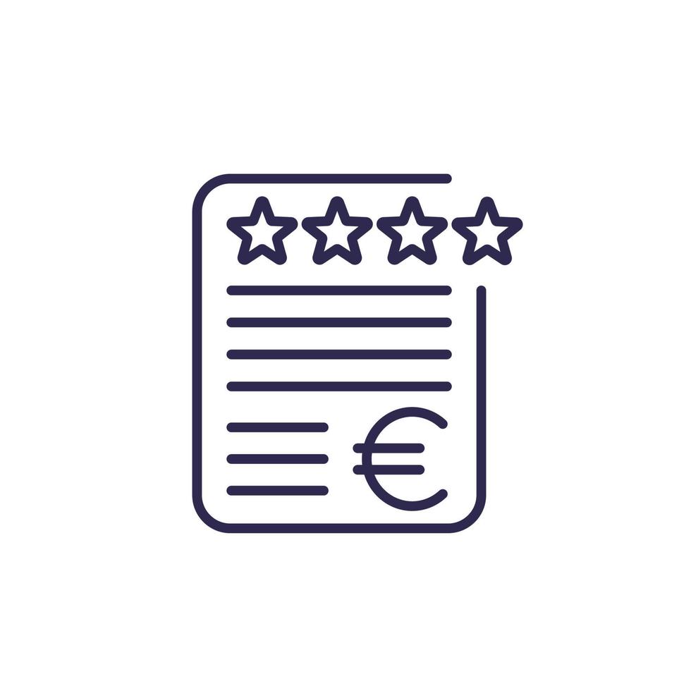 credit rating line icon with euro vector