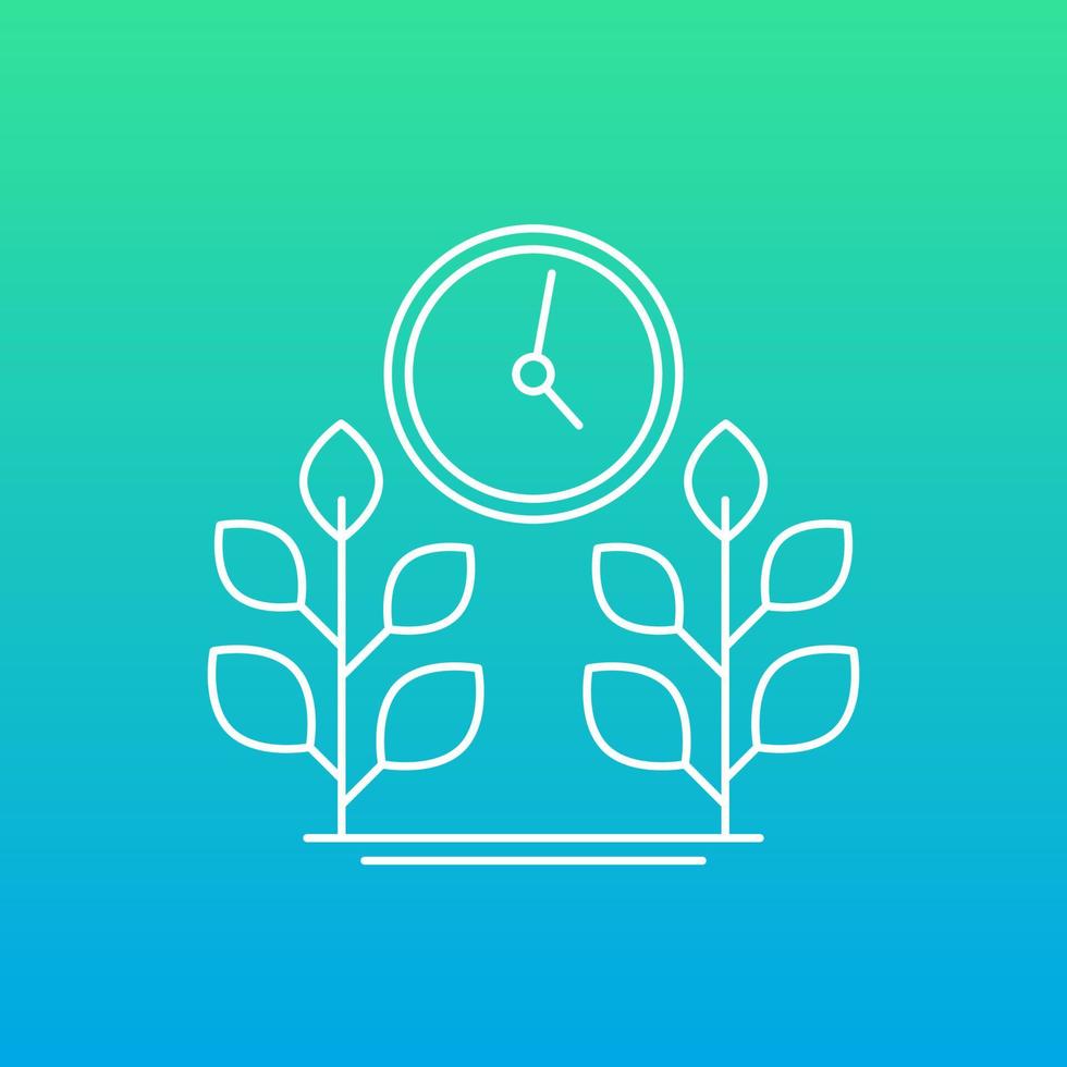 growing crops and time, farming line vector icon