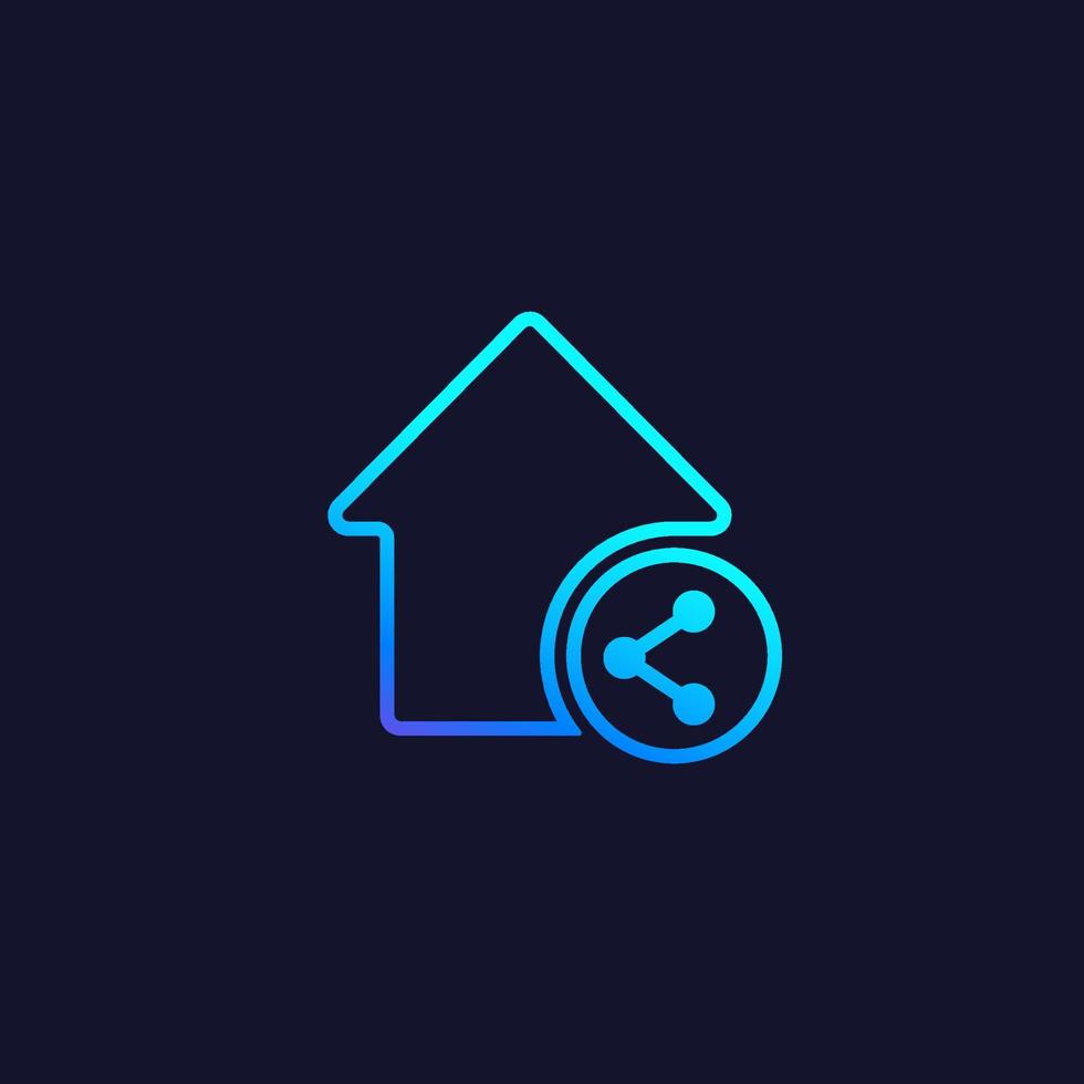 home sharing, vector icon or logo