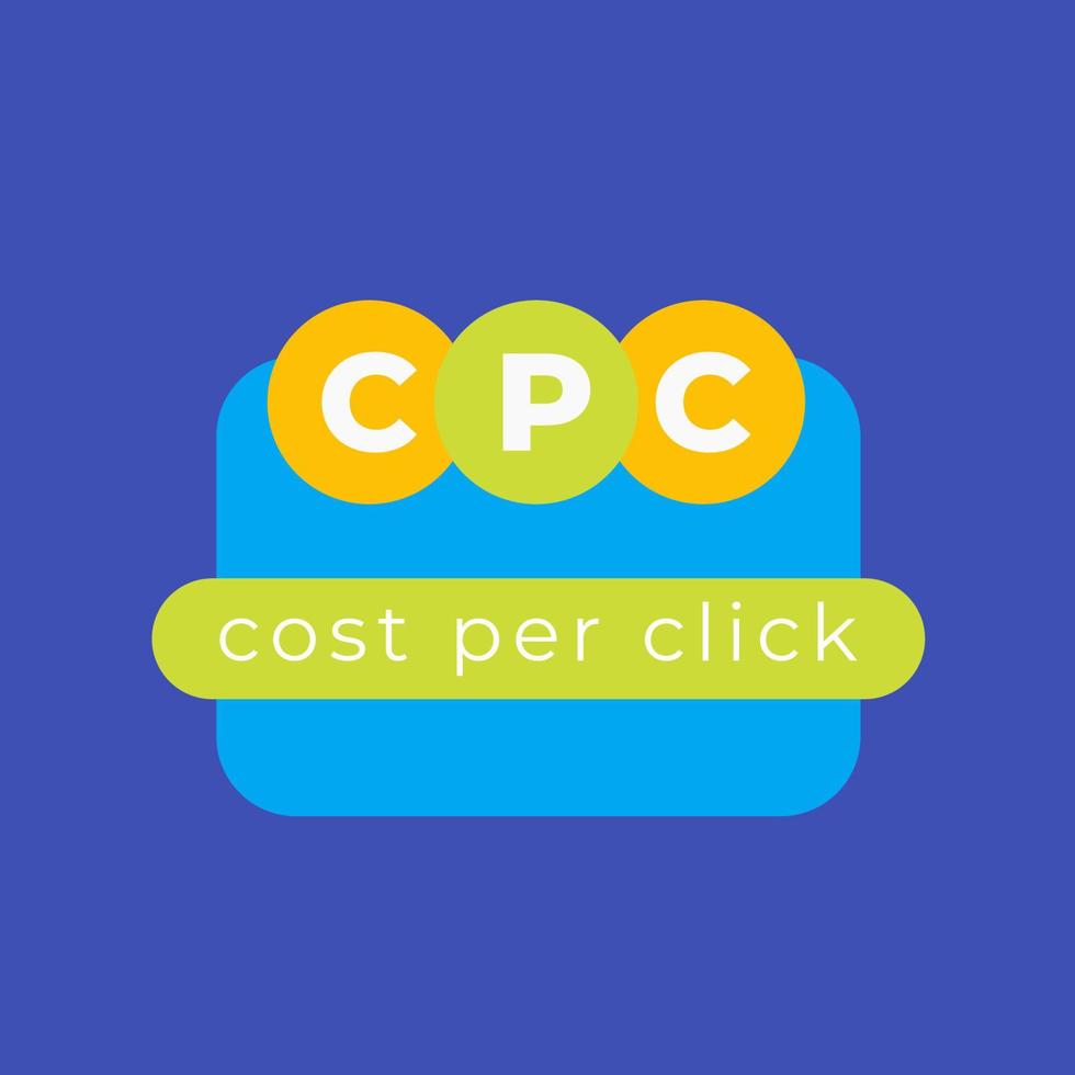 CPC, cost per click, marketing concept, flat vector