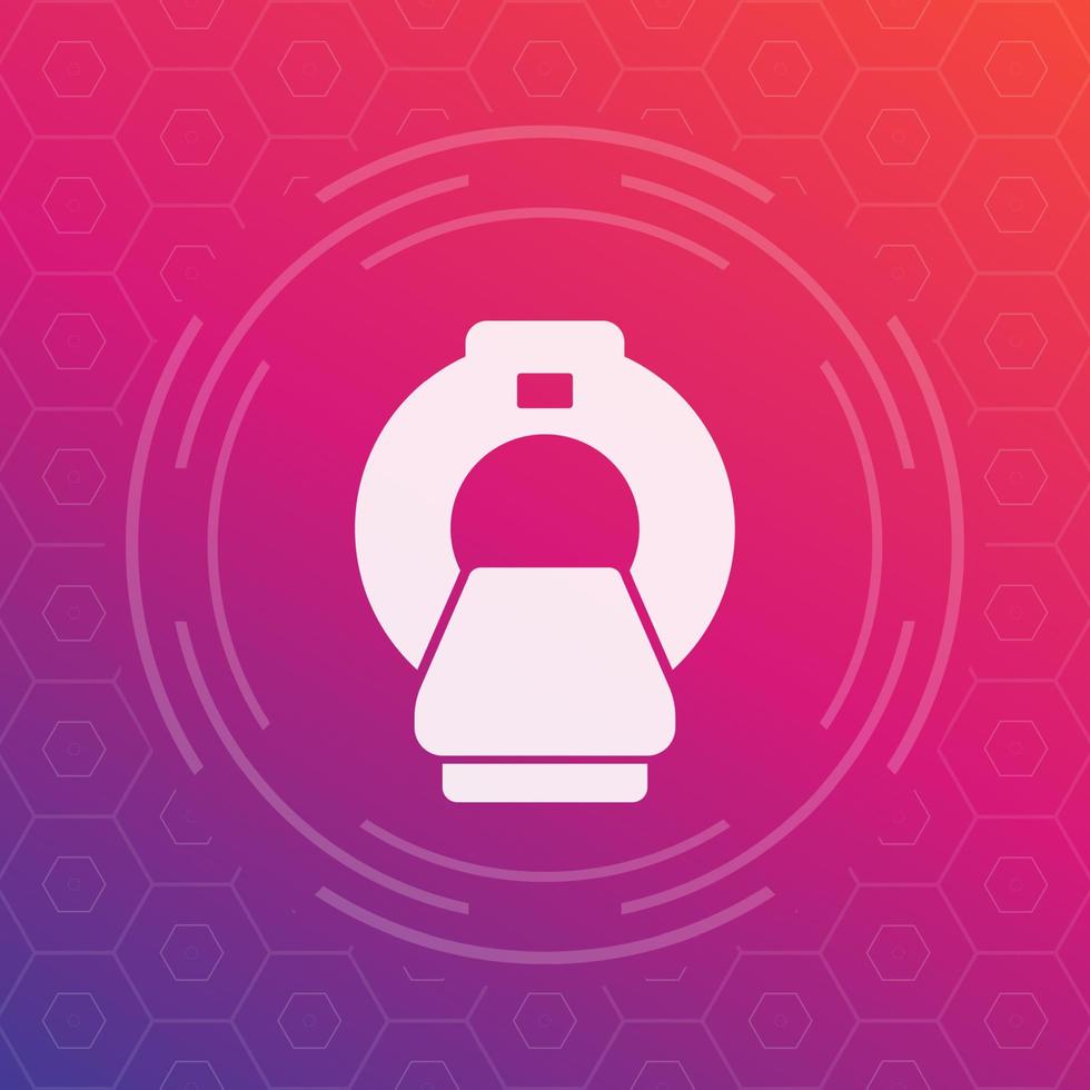 MRI scanner, medical imaging icon vector
