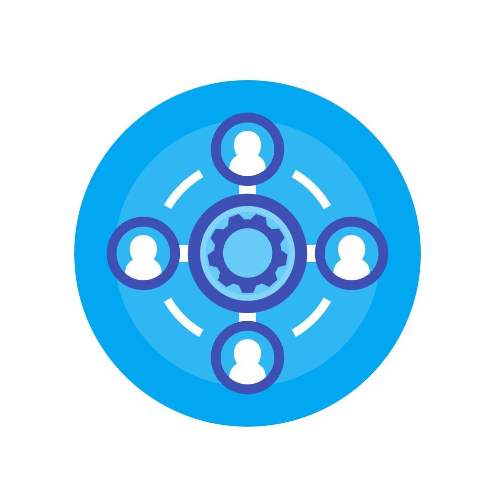 outsource icon, flat style, vector illustration
