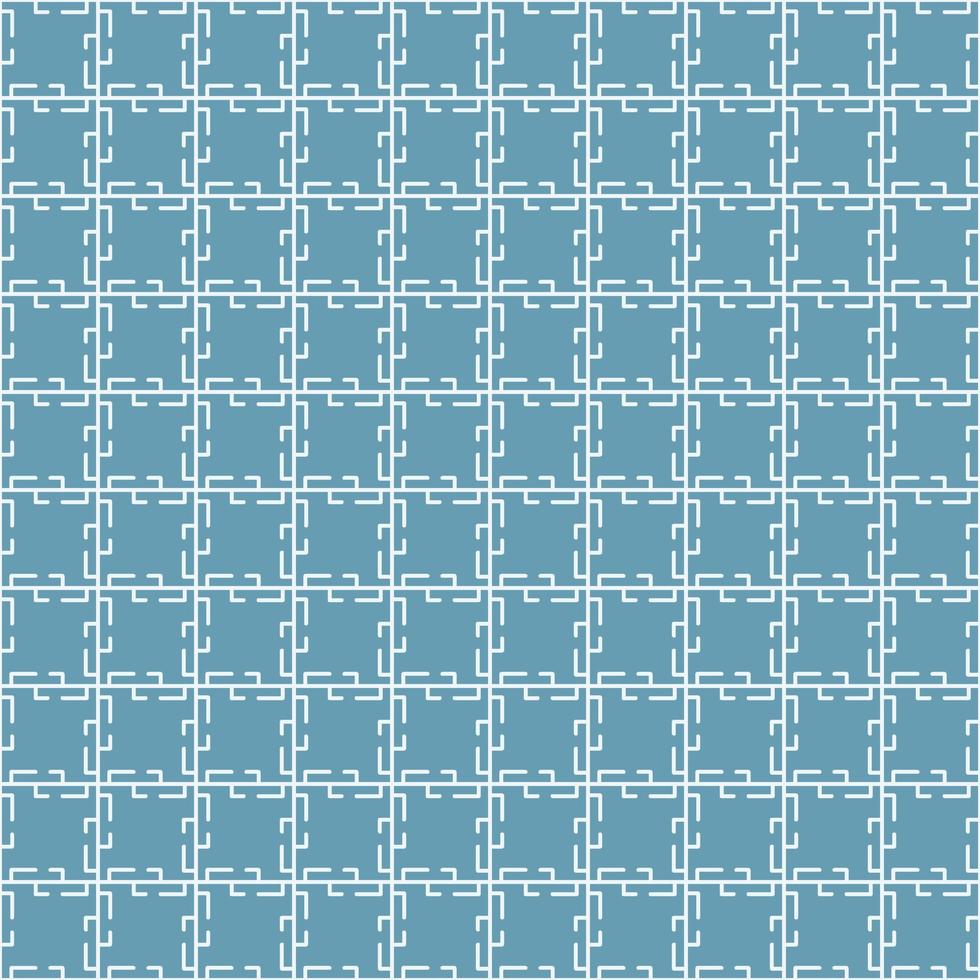 Modern blue color geometric line grid jigsaw seamless pattern background. Use for fabric, textile, cover, decoration elements, wrapping. vector