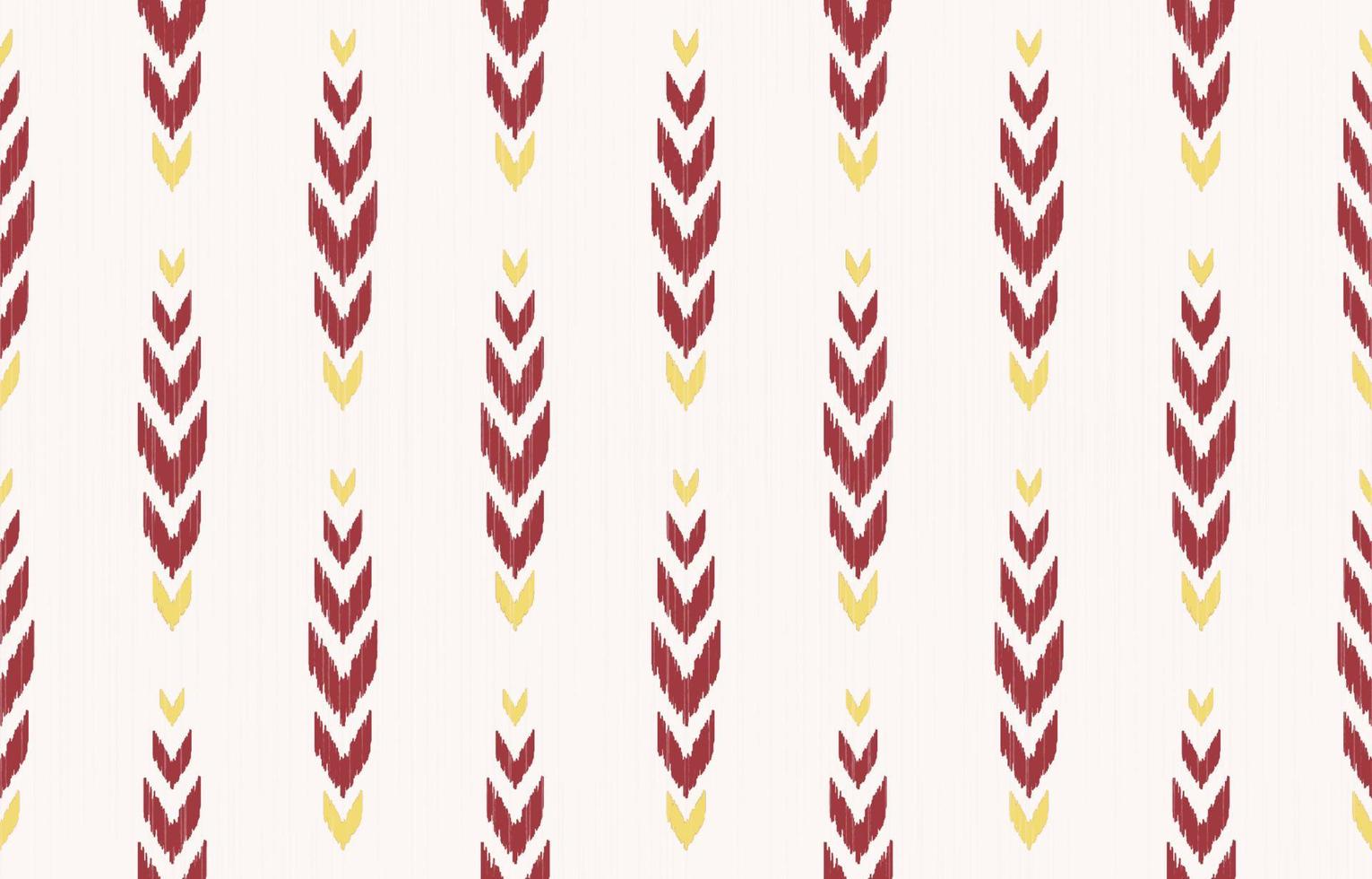 ikat chevron en forma de espiga moderno patrón sin costuras de color rojo dorado con fondo de textura de línea. uso para telas, textiles, elementos de decoración. vector