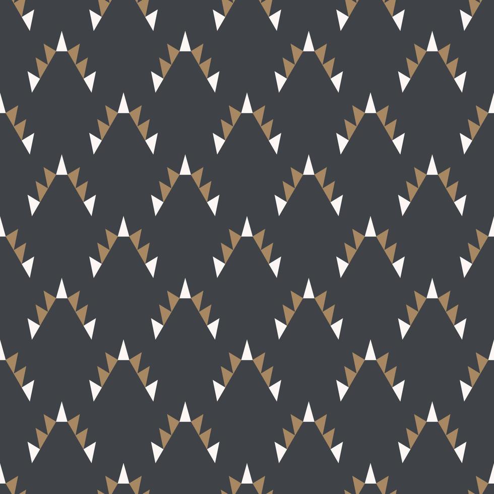 Aztec tribal triangle shape vintage gold southwest color style seamless pattern background. Use for fabric, textile, interior decoration elements, wrapping. vector