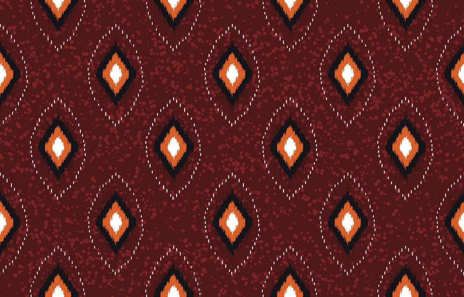 patrón sin costuras de forma geométrica ikat con fondo de textura roja. uso para telas, textiles, elementos de decoración. vector