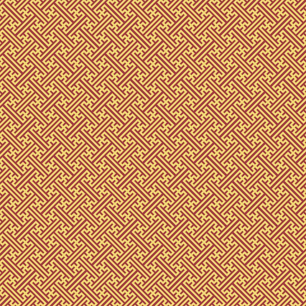 Japanese sayagata asian traditional geometric seamless pattern with golden red color background. Use for fabric, textile, cover, interior decoration elements, wrapping. vector