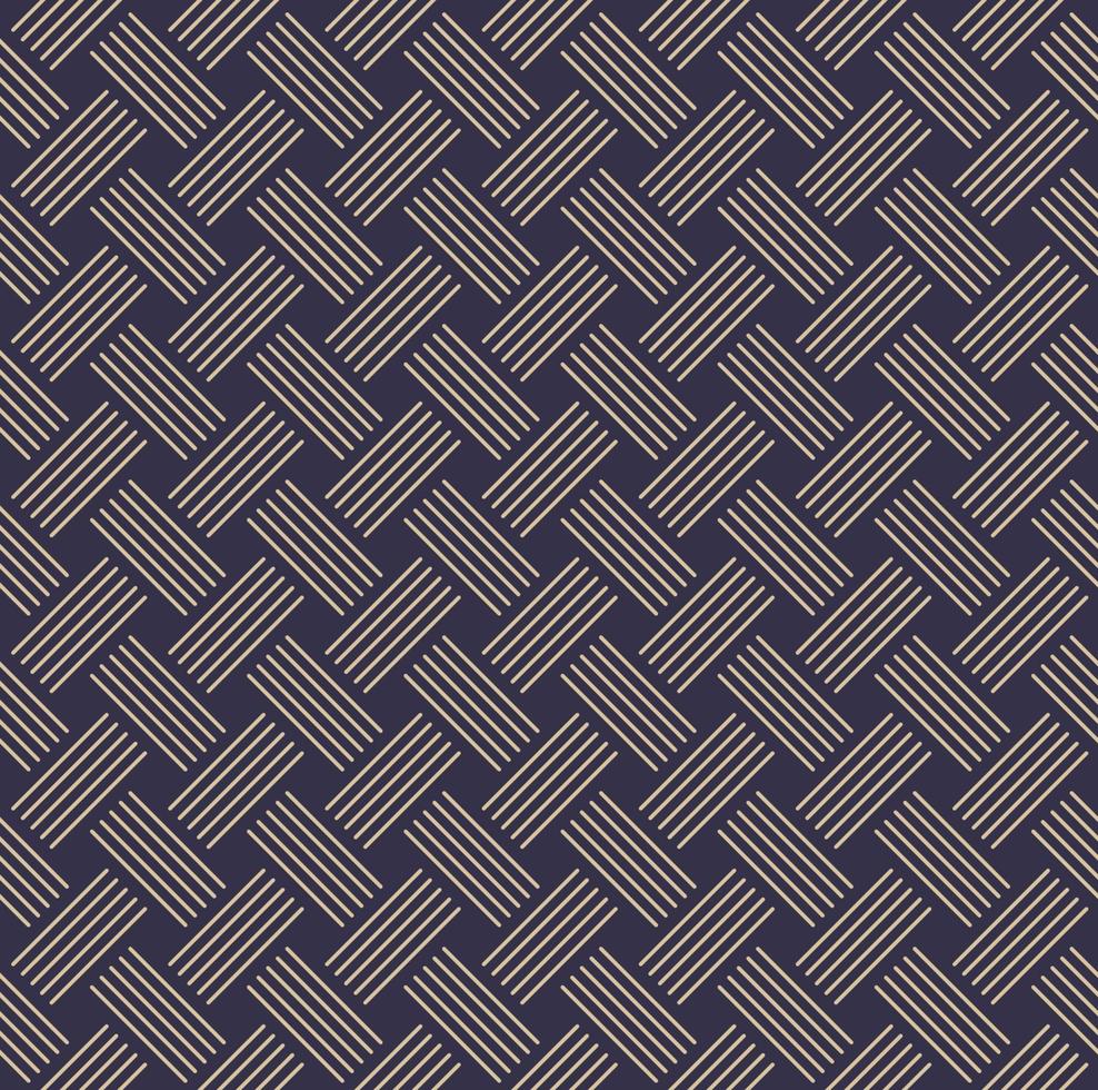 Geometric lines weave seamless pattern with modern contemporary golden blue color background. Use for fabric, textile, cover, interior decoration elements, wrapping. vector