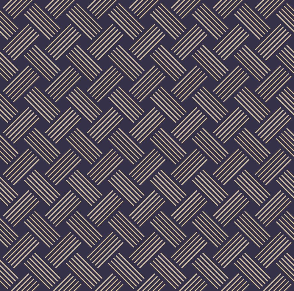 Geometric lines weave seamless pattern with modern contemporary golden blue color background. Use for fabric, textile, cover, interior decoration elements, wrapping. vector