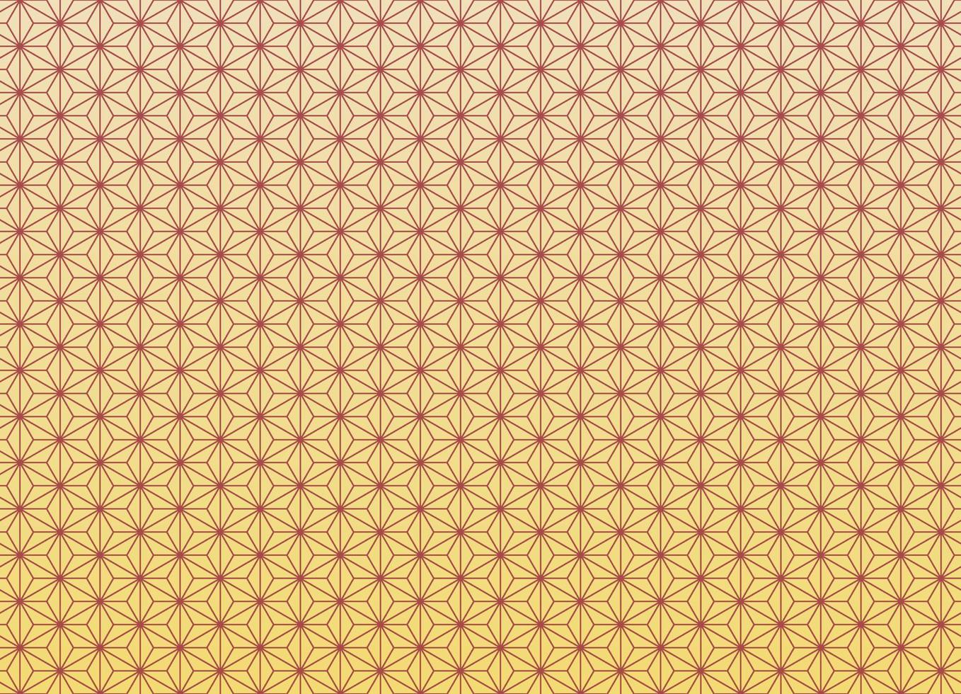Asanoha Japanese traditional seamless pattern with red and yellow gold color gradient background. Use for fabric, textile, cover, wrapping, decoration elements. vector