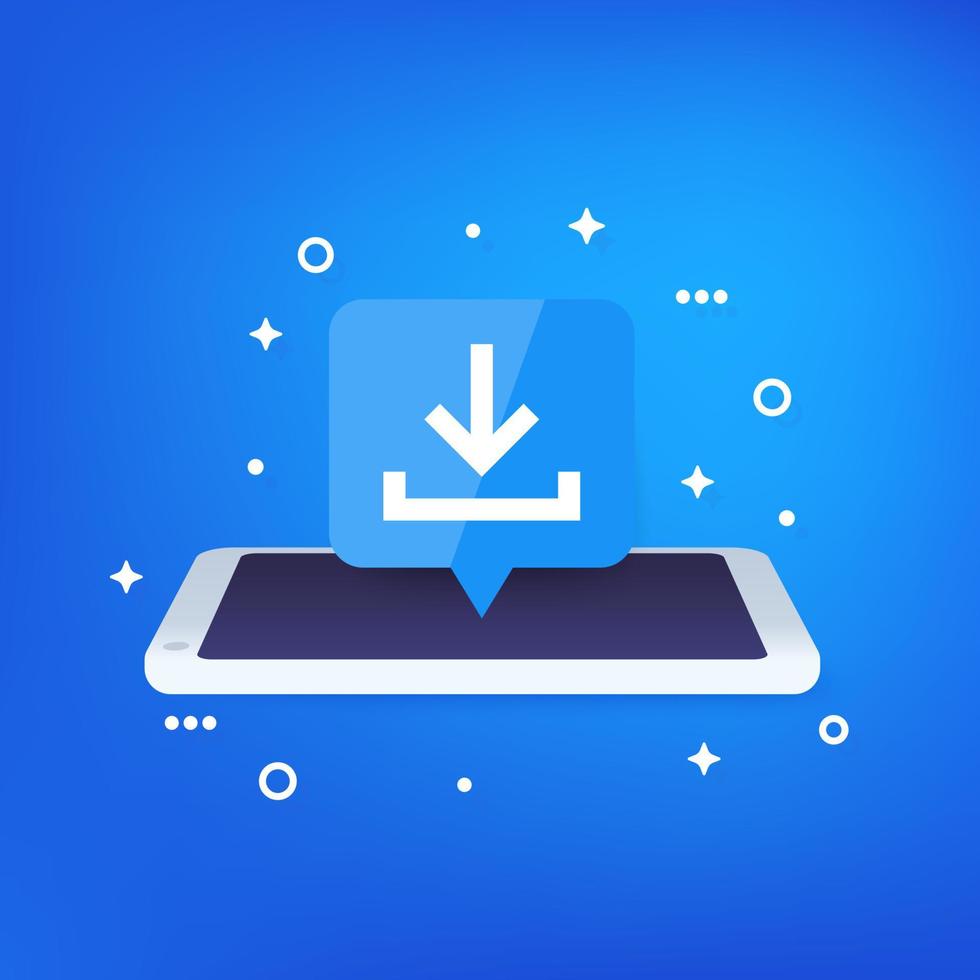 download app icon with a smart phone vector