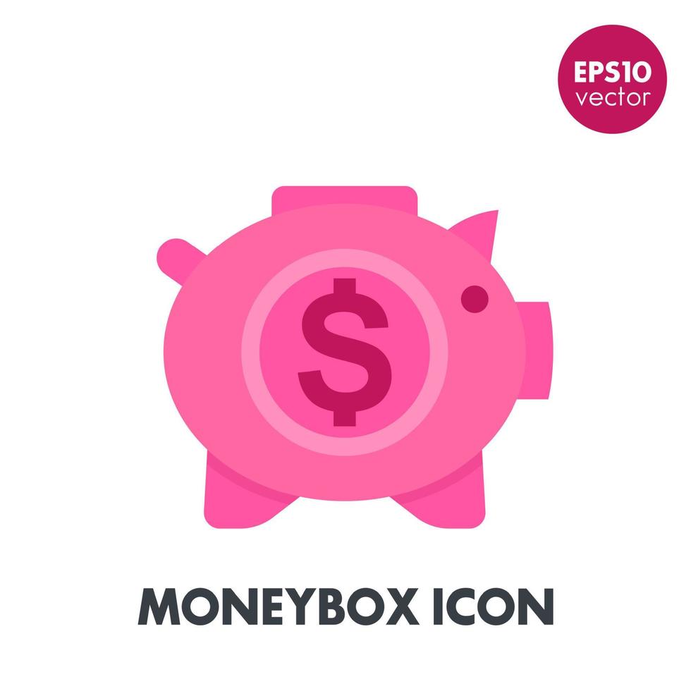 moneybox, piggy bank icon over white vector