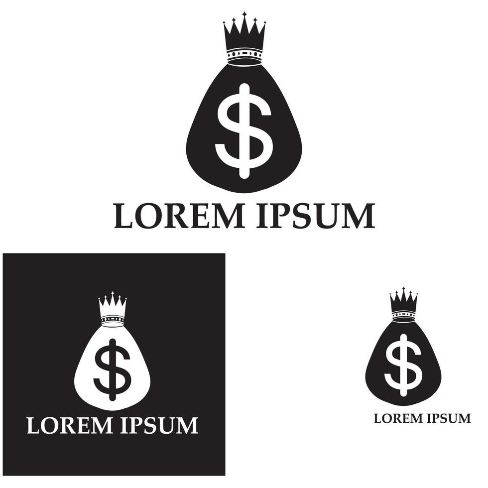 money bag with dollar symbol vector logo icon