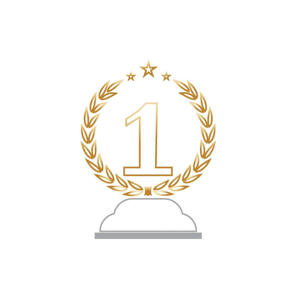 First place trophy cup vector icon illustration